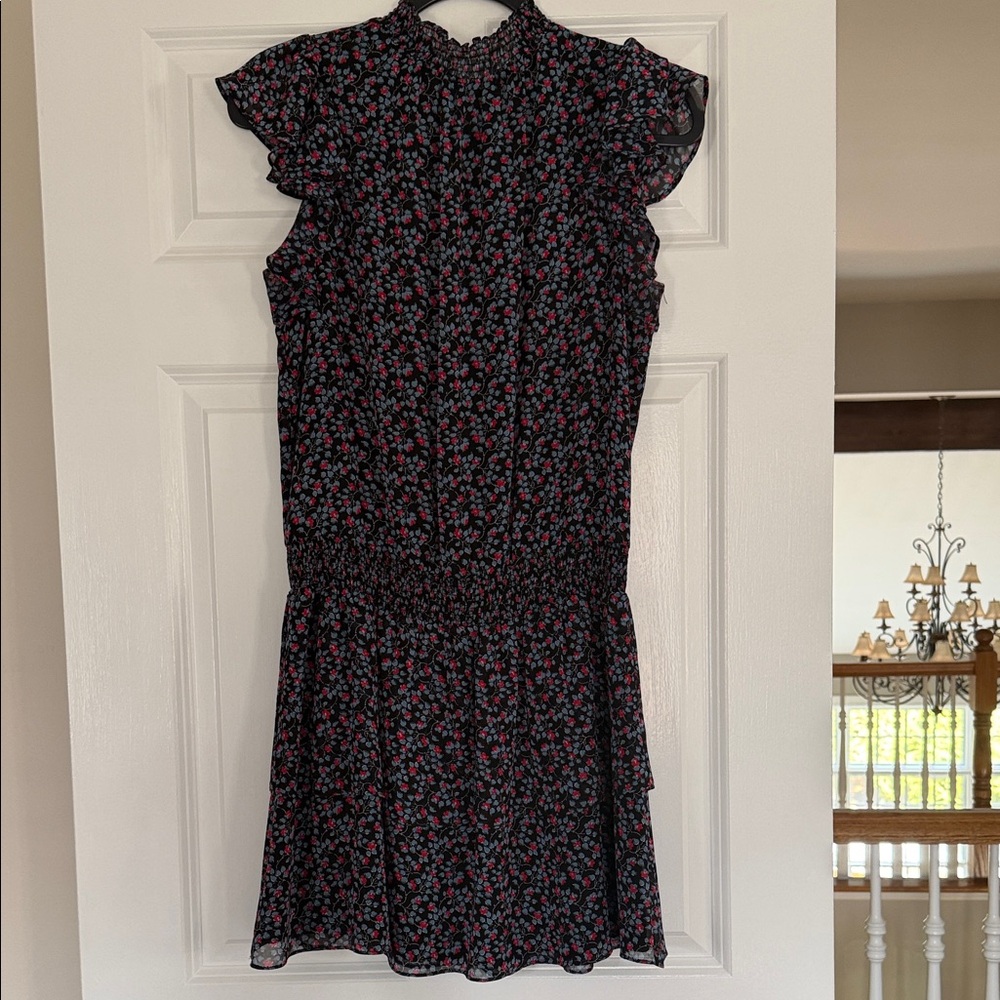 1. State Black Mini Dress with Pink & Blue Floral Print